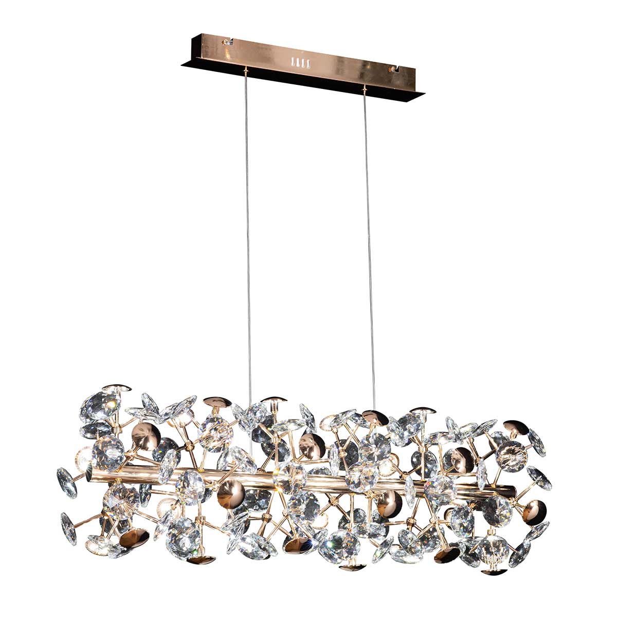 Astrid Crystal Floral Linear Pendant Light - 900mm