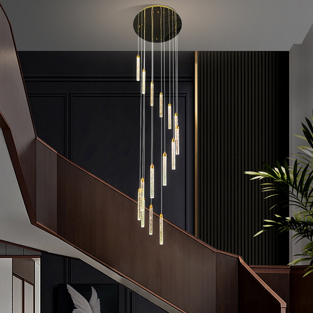 Spiral Pendant Light with 10 LED Lights