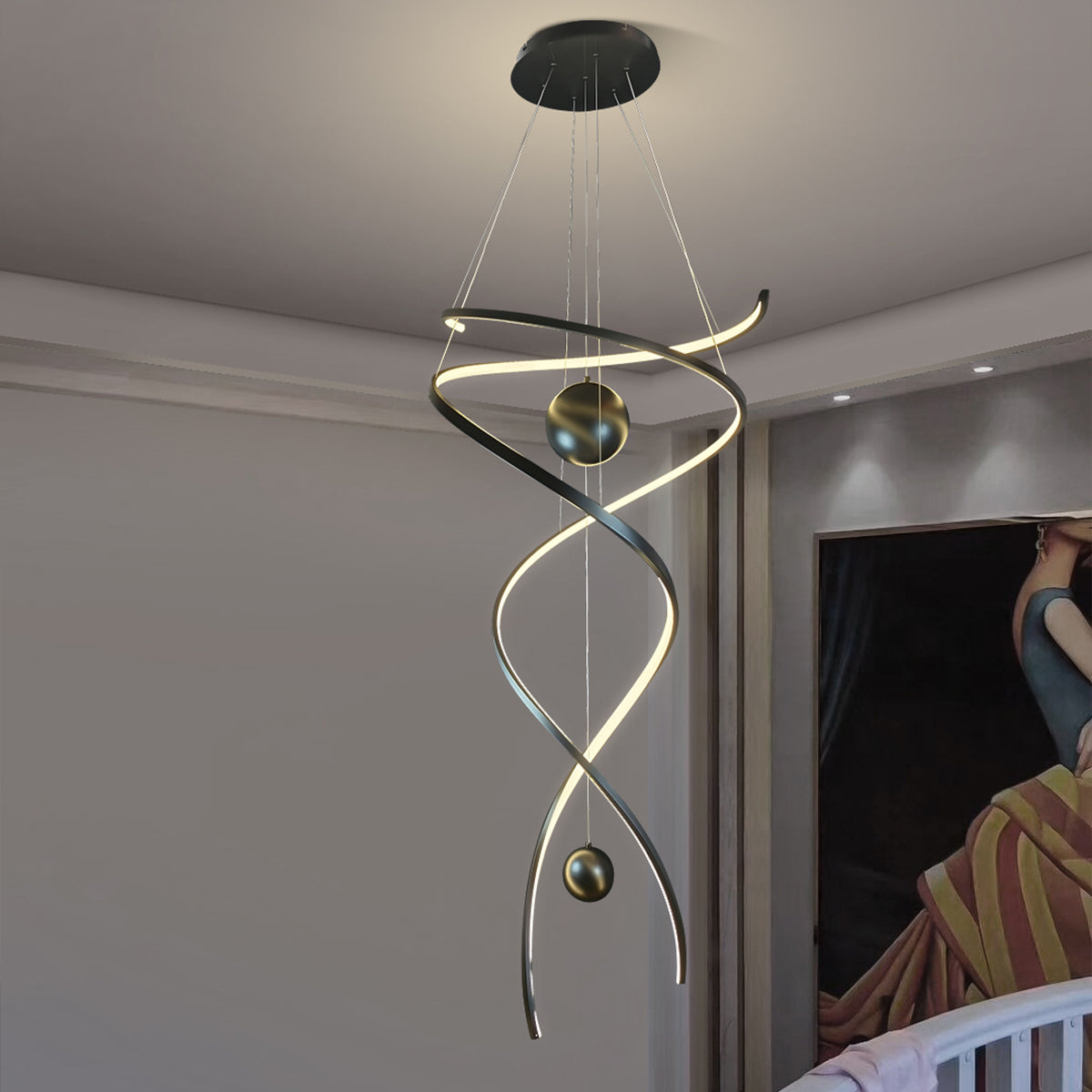 Galassia Metal Swirl Pendant Light - Small
