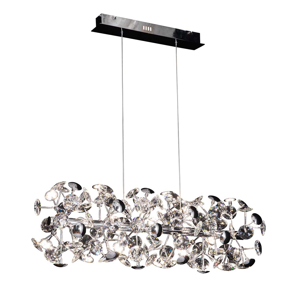 Astrid Crystal Floral Linear Pendant Light - 900mm