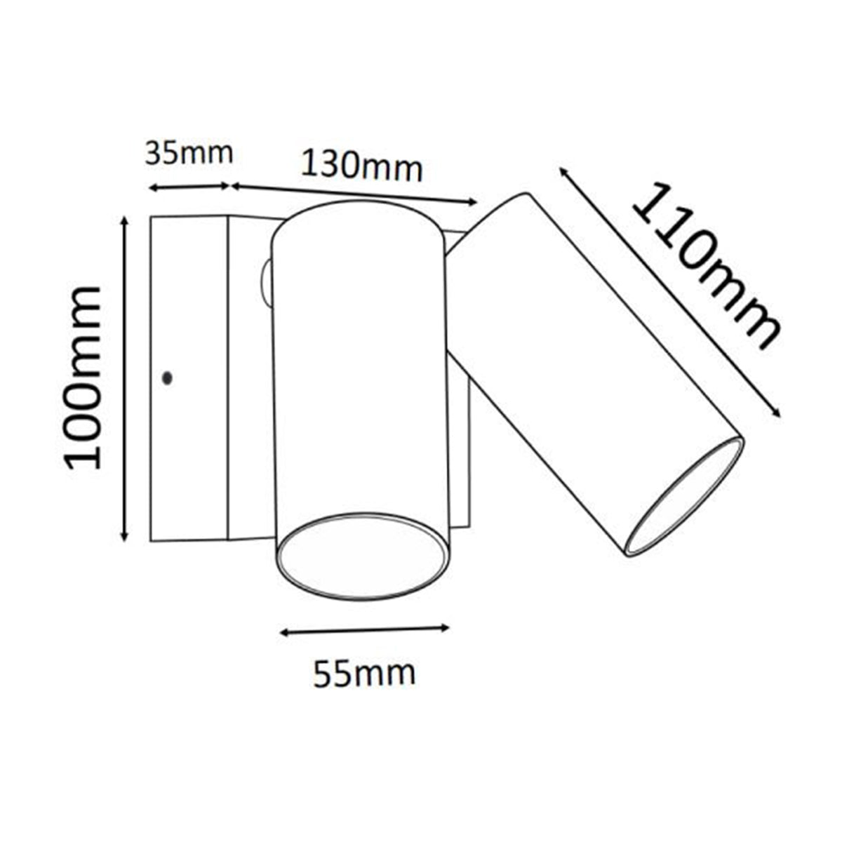 Natasha Double Adjustable LED Outdoor Spotlight with Sensor
