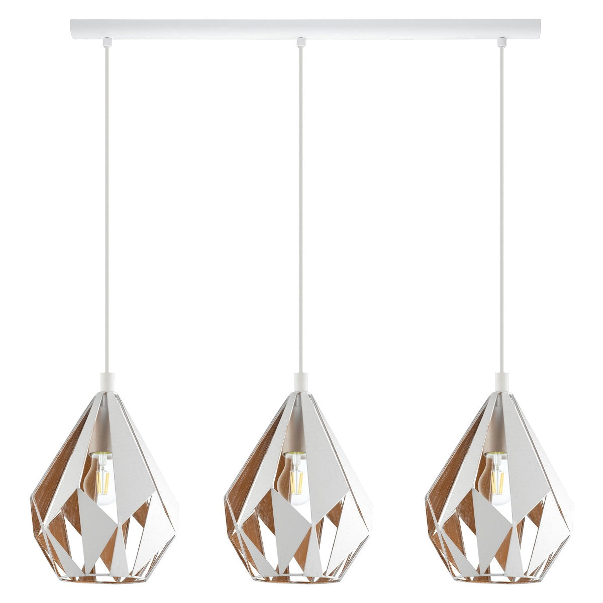 Carlton 3 Light Cage Pendant with Steel Shades