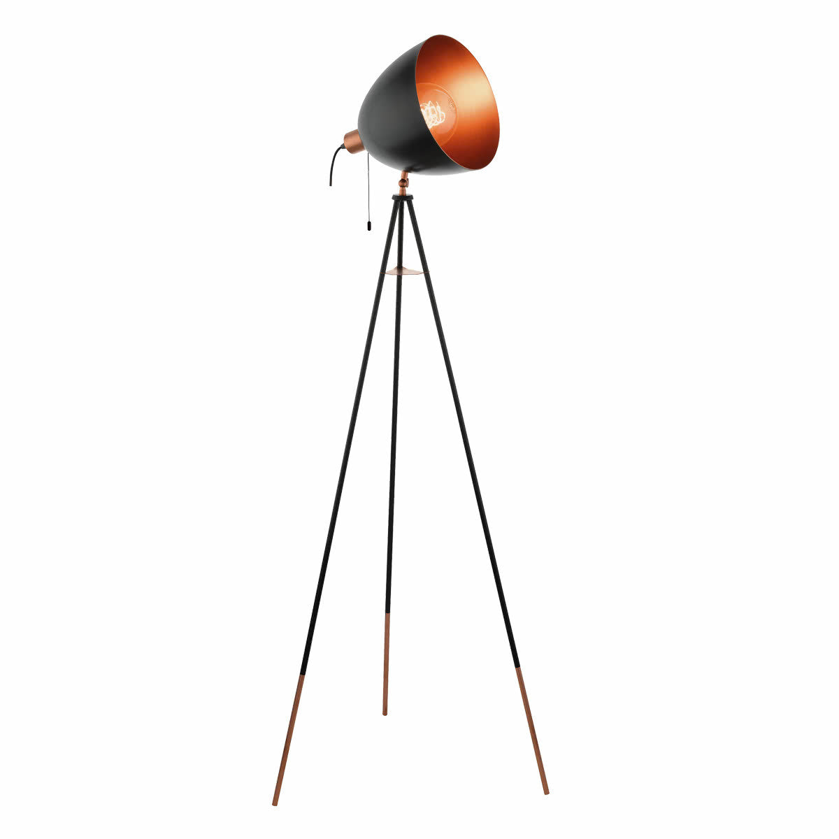 Chester Vintage Retro Tripod Dome Head Floor Lamp