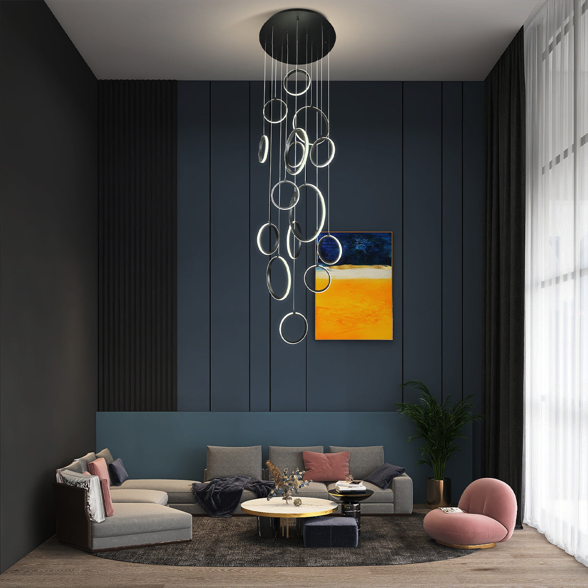 Bolla 10 Ring LED Pendant Light