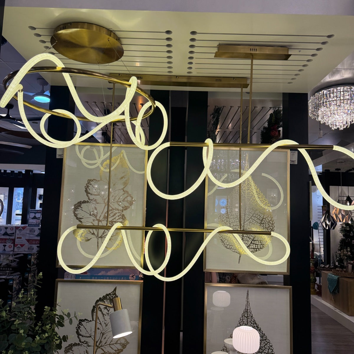 Roparo Linear LED Rope Pendant Light - 1100mm