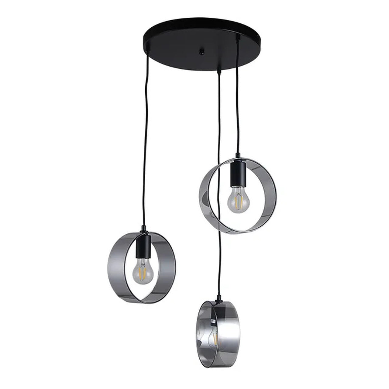 Colossale Trio Smoked Glass Pendant Light - 3 Lights