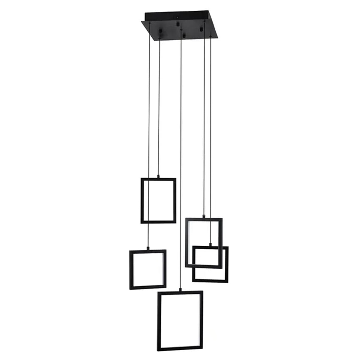 Dahli Modern Metal Square Geometric 5 Light LED Pendant Light