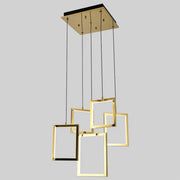 Dahli Modern Metal Square Geometric 5 Light LED Pendant Light