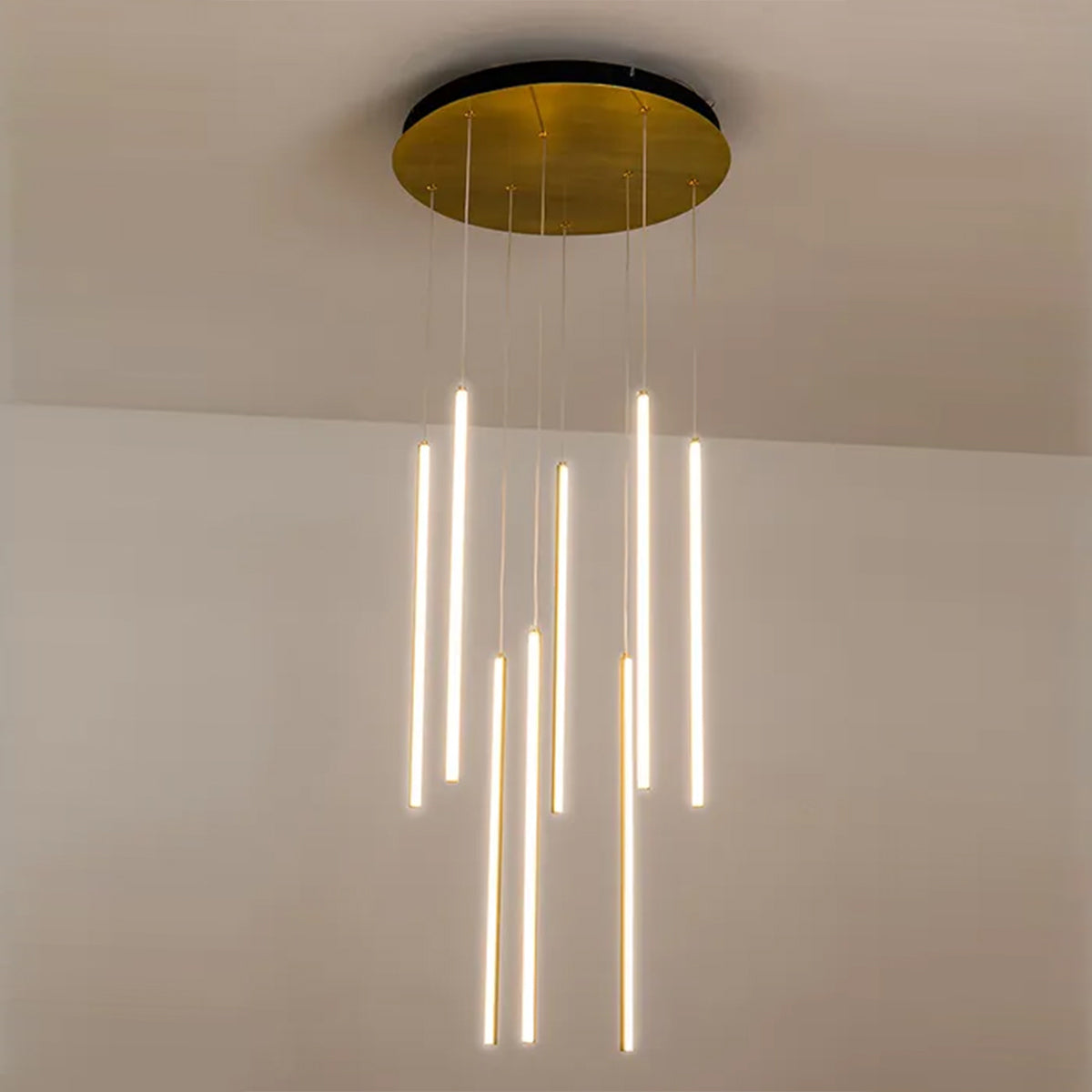 Centric Metal Modern Minimal 8 Light Drop Pendant Light - Tri-Colour