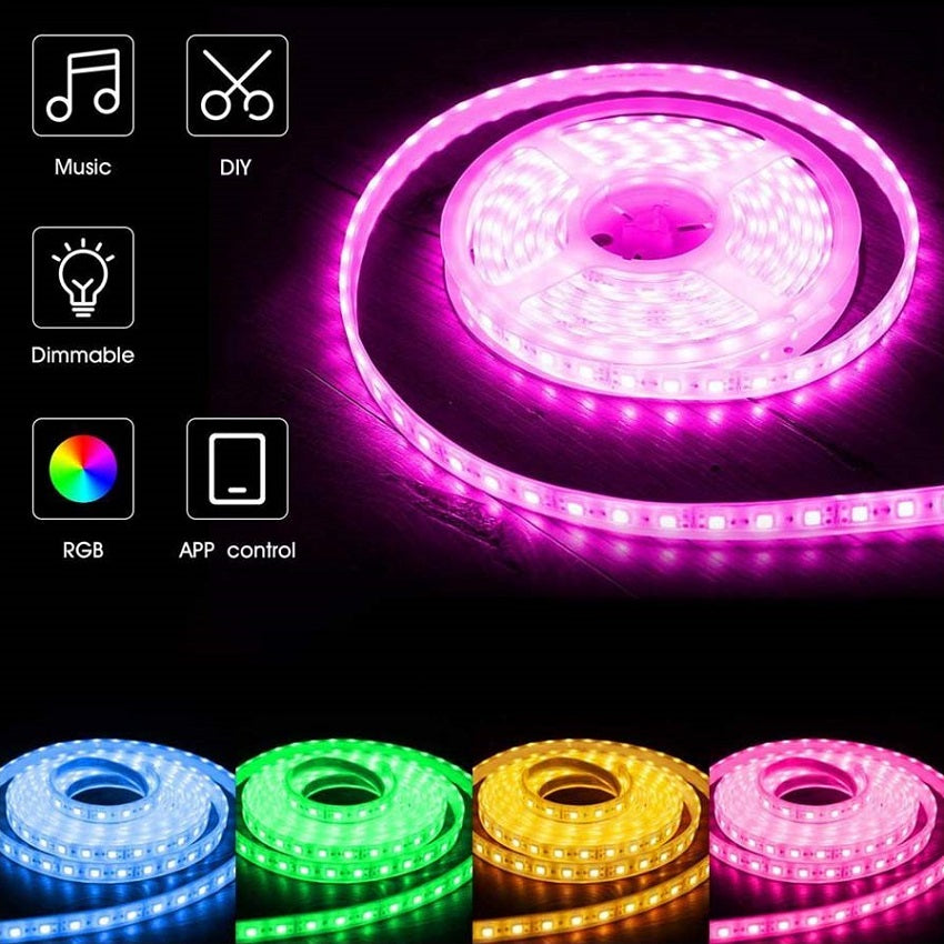 5m LED Smart Strip RGB Light Kit - Flexible Fitz