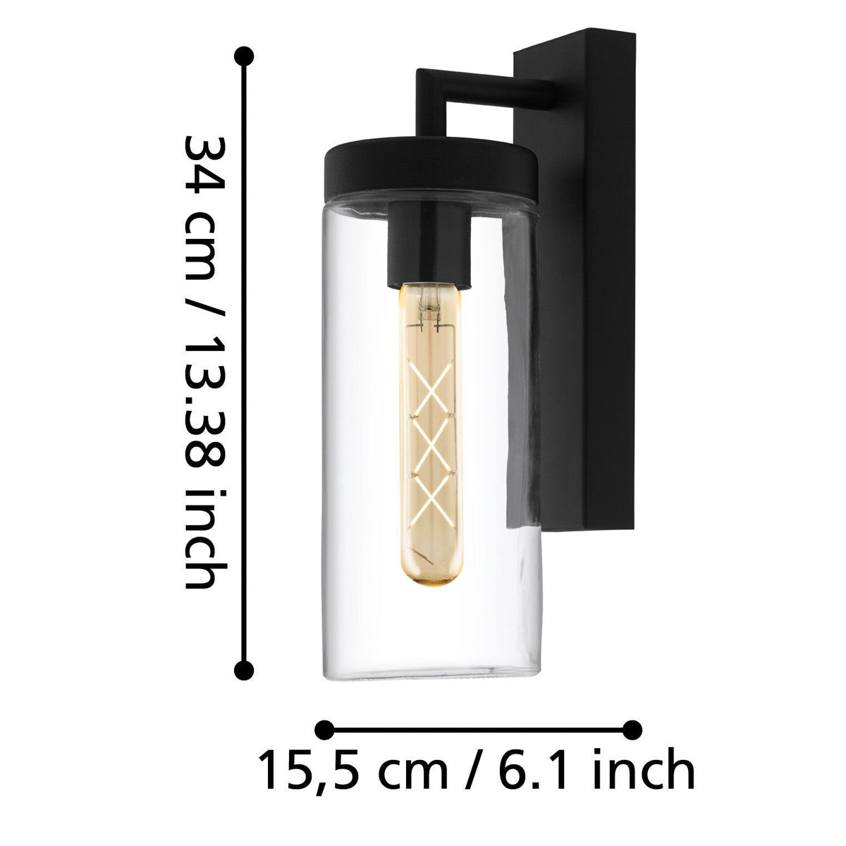 Bovolone Glass Hanging Outdoor Wall Light with IP44 Rating
