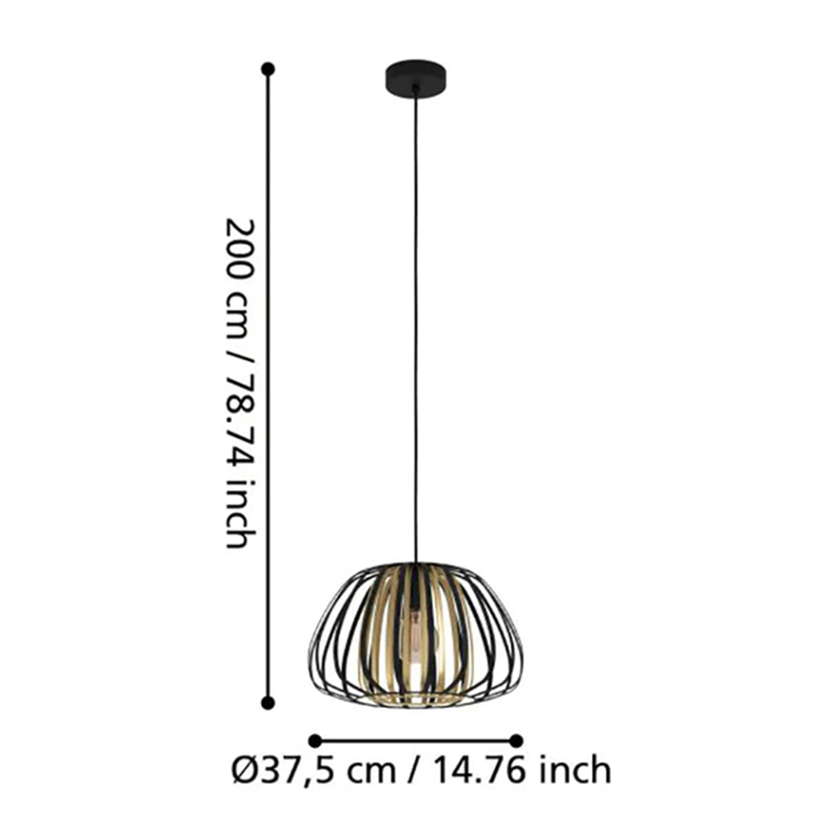 Encinitos Pendant Light - Black / Gold