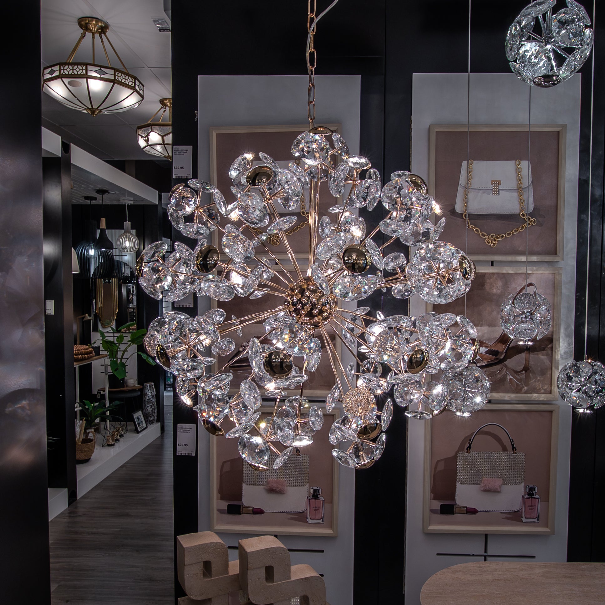 Astrid Crystal Floral Pendant Light - Dimmable