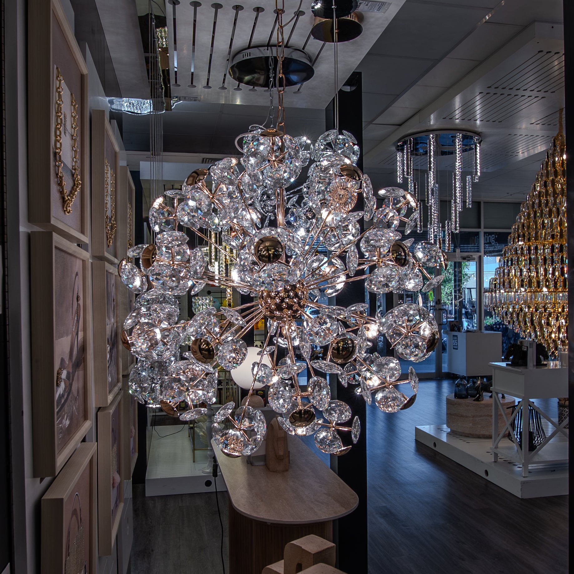 Astrid Crystal Floral Pendant Light - Dimmable