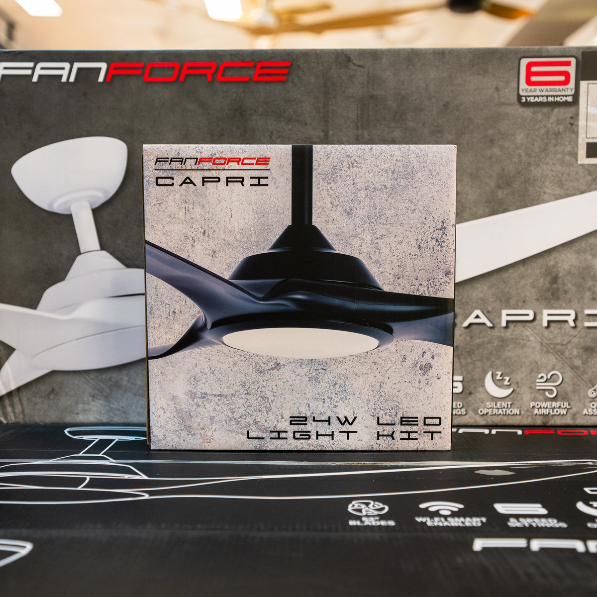 Capri 24W LED Ceiling Fan Light Kit - Tri-Colour