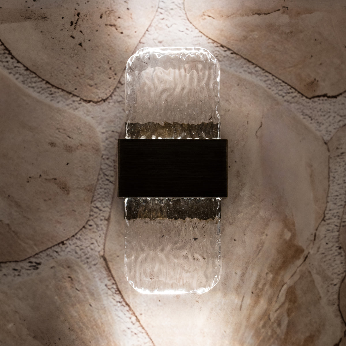 Elara Ripple Glass LED IP65 Wall Light