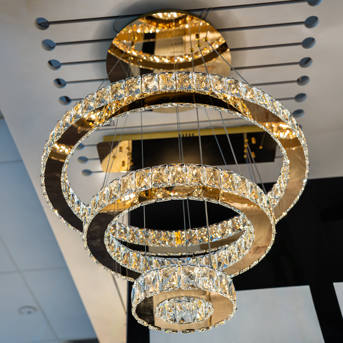 Jazmina Crystal 3 Ring LED Pendant Light - 600mm