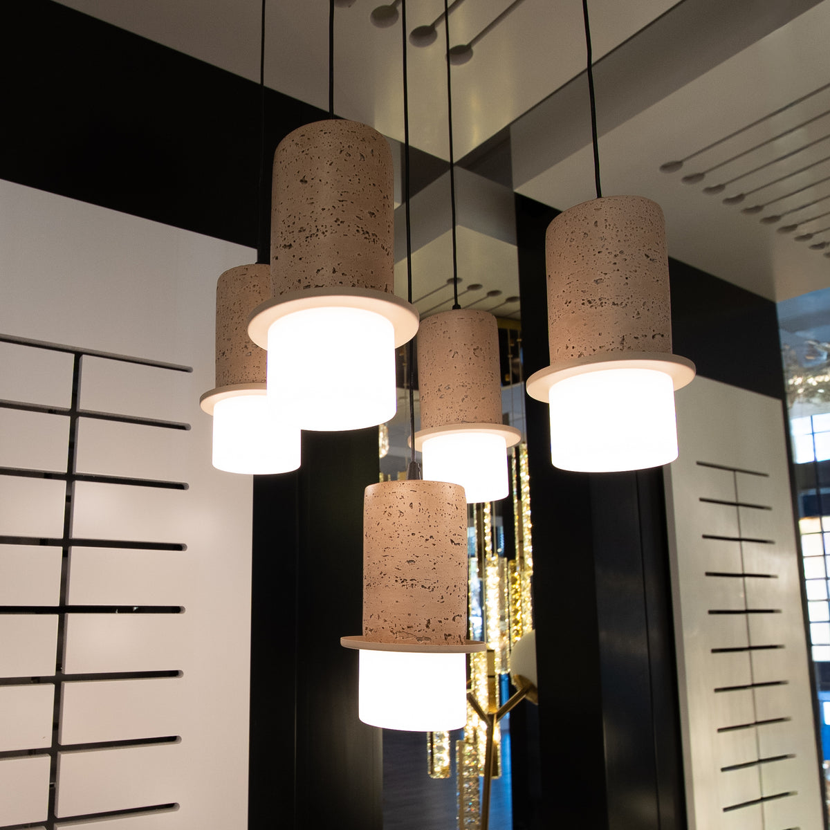 Kolisa 5 Light Travertine Look LED Pendant