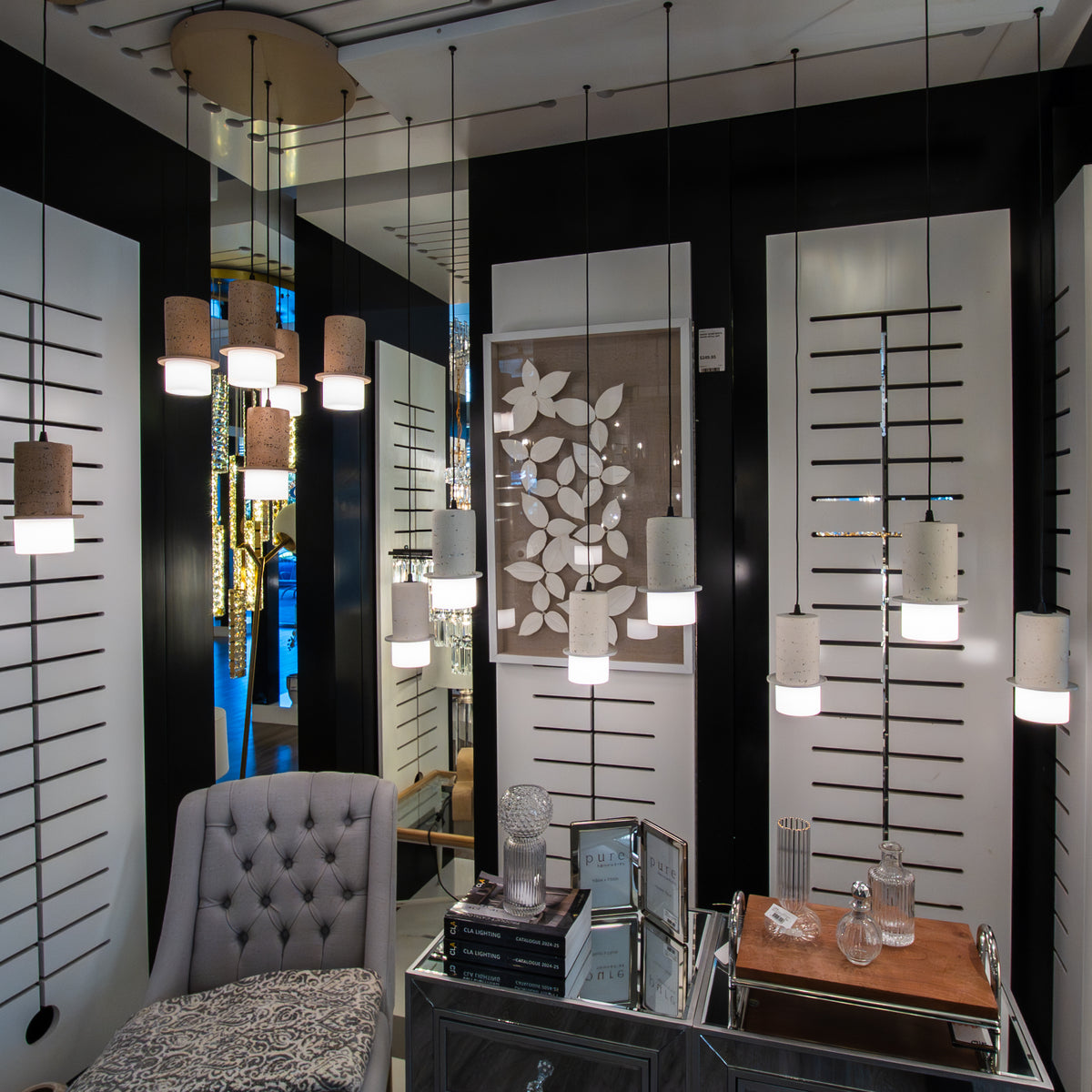 Kolisa Linear Travertine Look LED Pendant