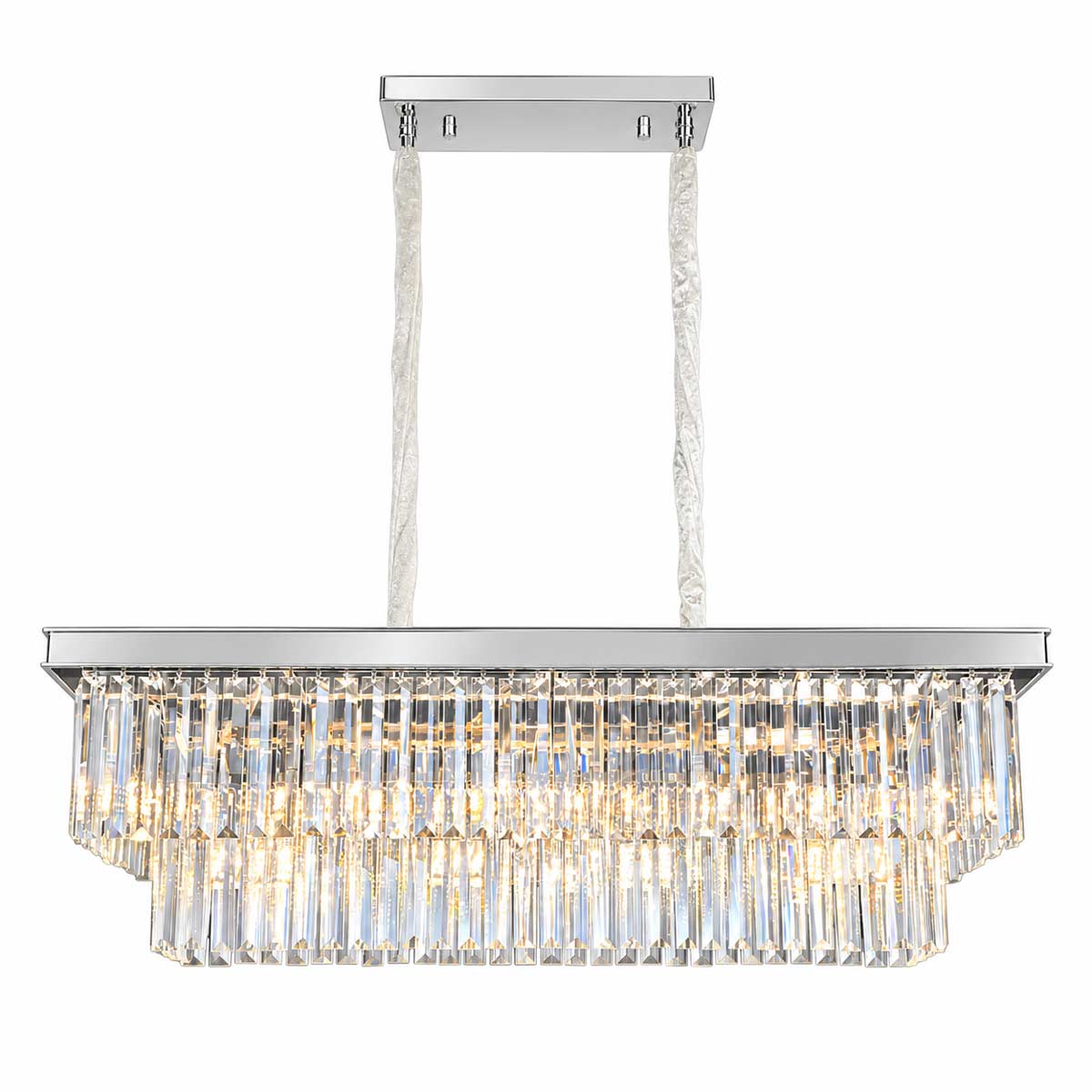 Marinello 2 Tier Rectangle Crystal Chandelier