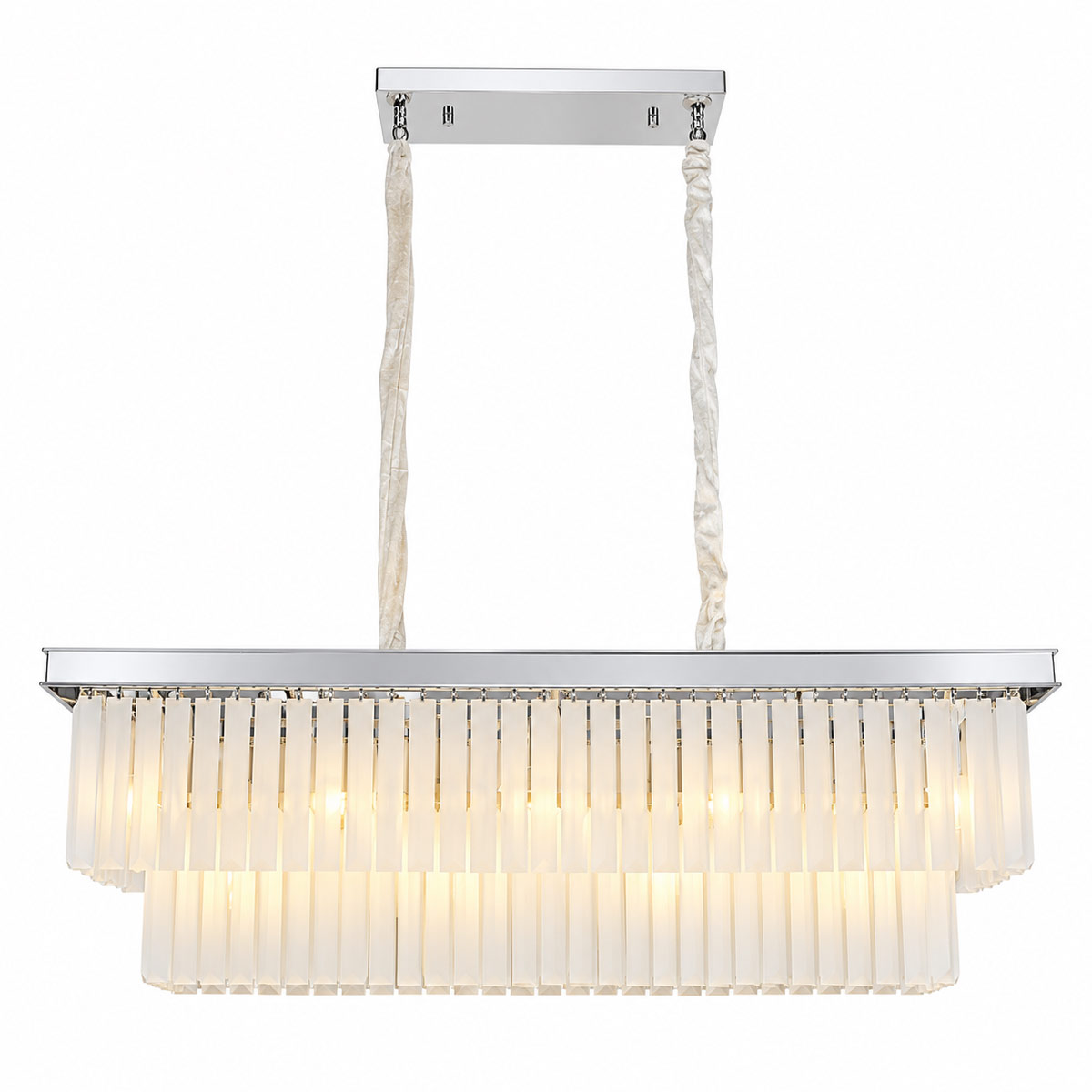 Marinello 2 Tier Rectangle Crystal Chandelier