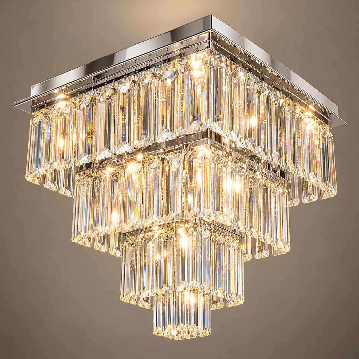 Milano Crystal Chandelier Close to Ceiling Light