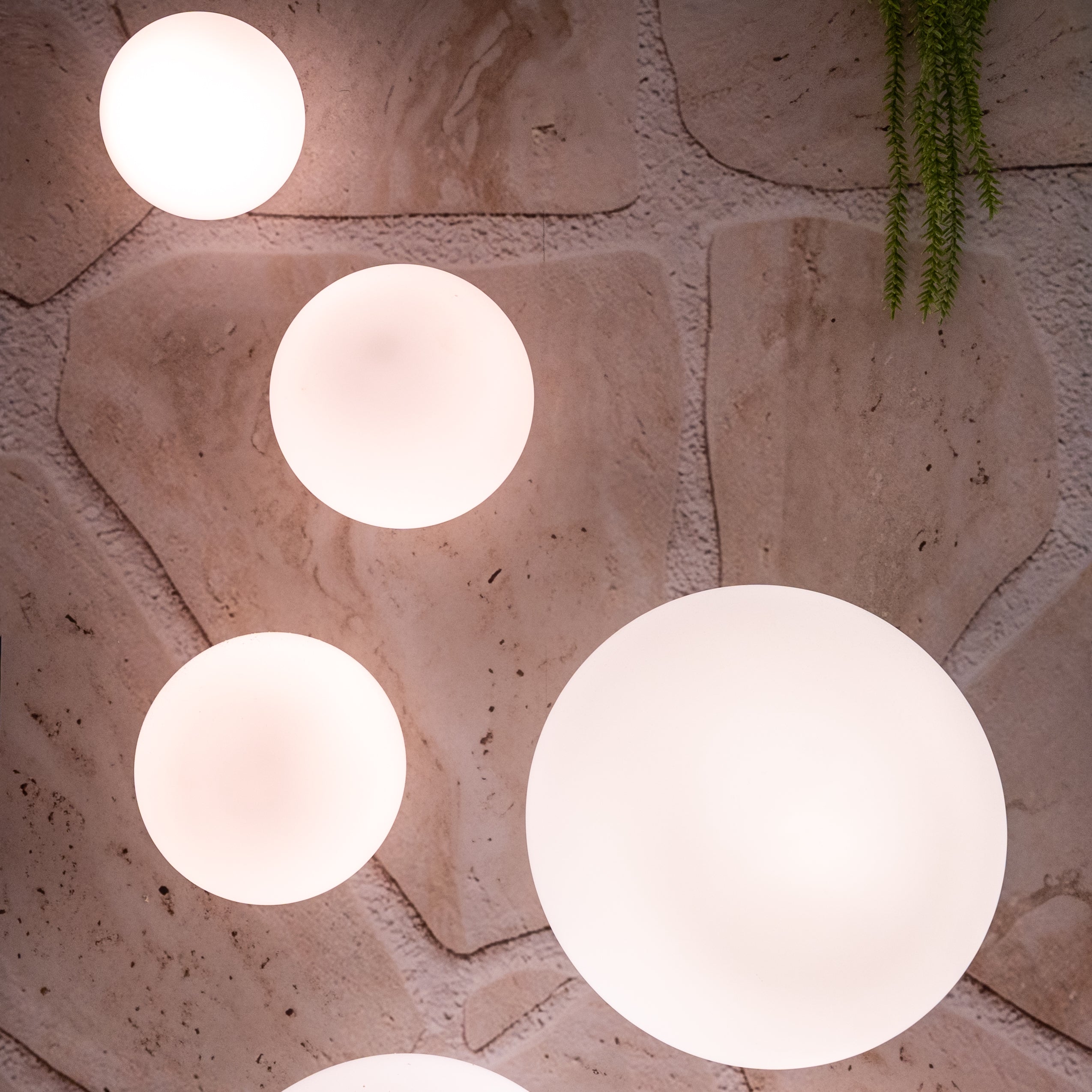 Orbos Opal Glass Sphere IP65 Wall Light
