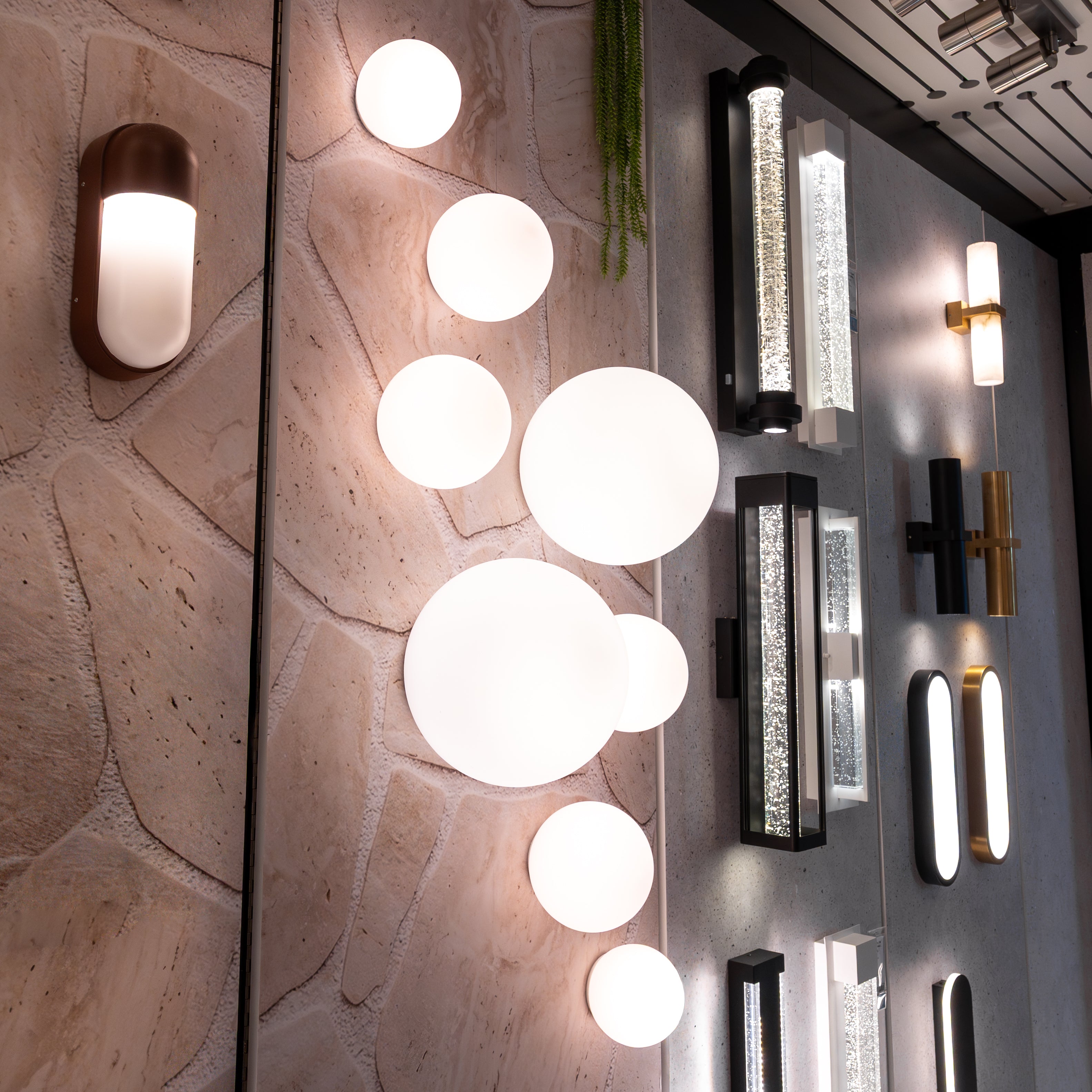 Orbos Opal Glass Sphere IP65 Wall Light