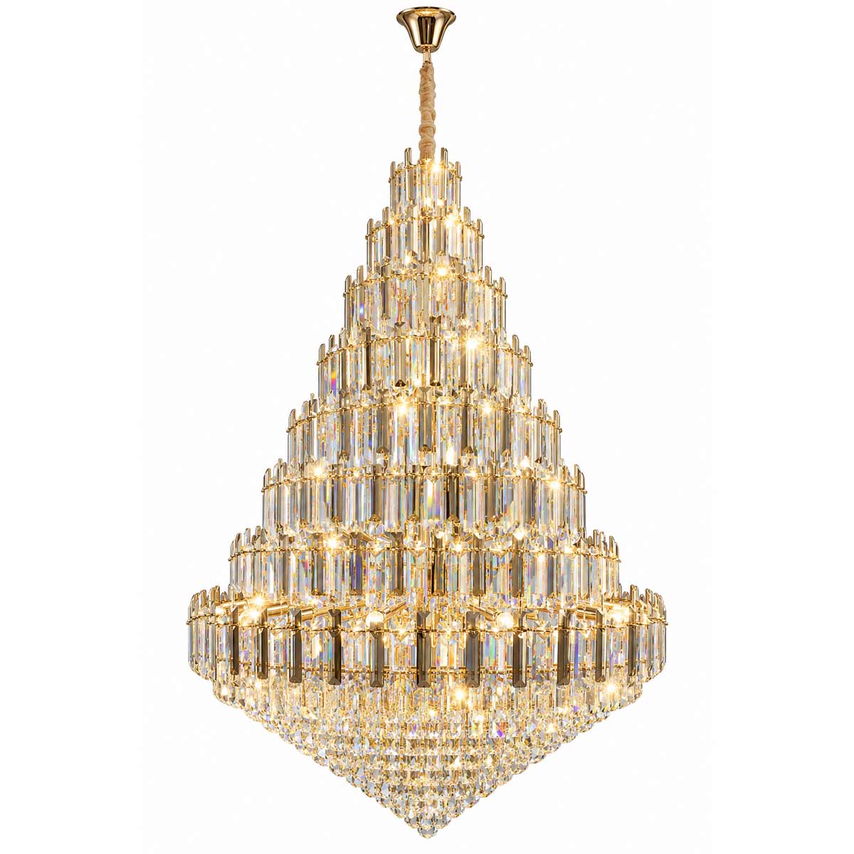 Sorreno Crystal Chandelier with 67 Lights - 1500mm, Gold