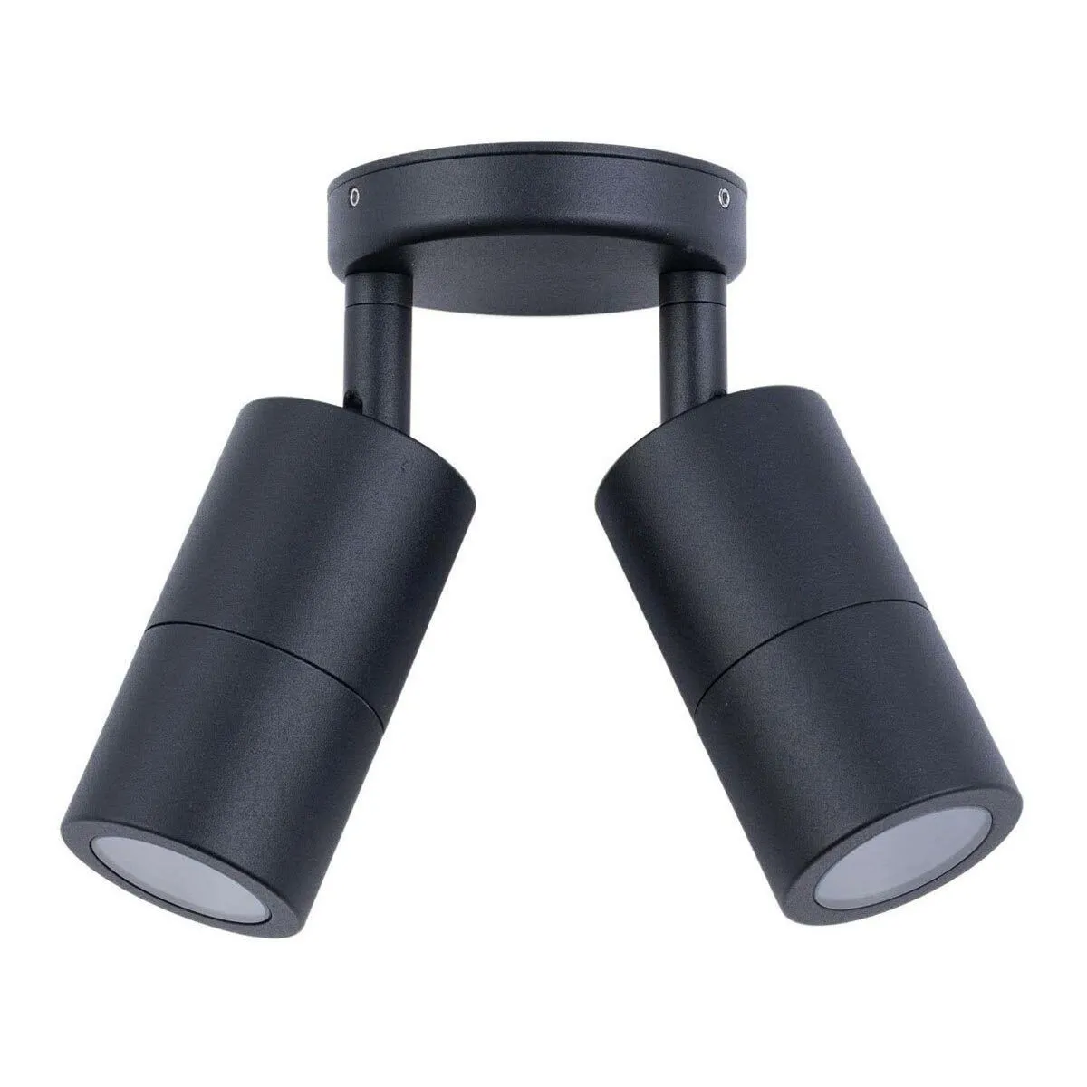 Adjustable Twin Outdoor Spotlight Black
