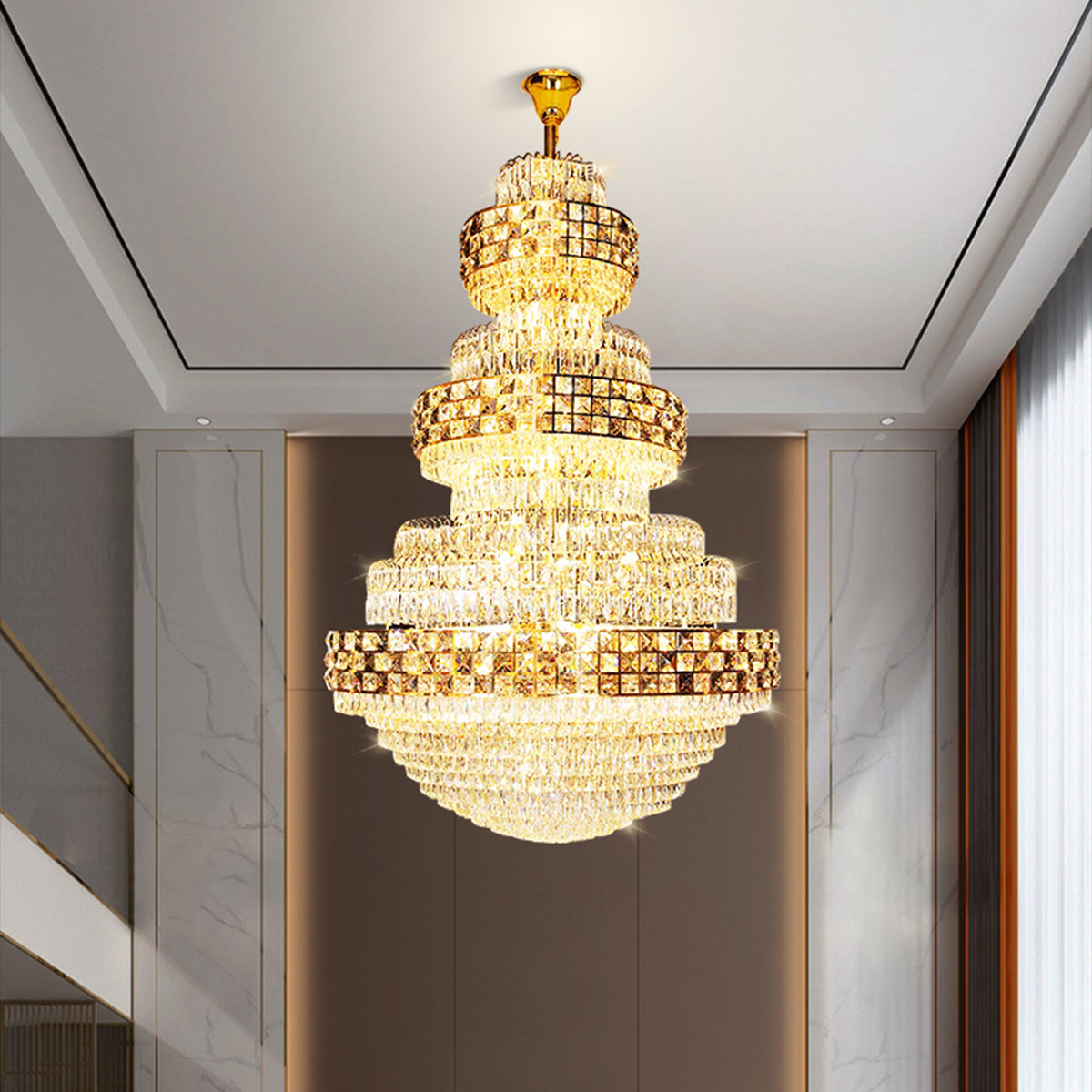 Agra 3 Tier Crystal Chandelier with 67 Lights - 1500mm