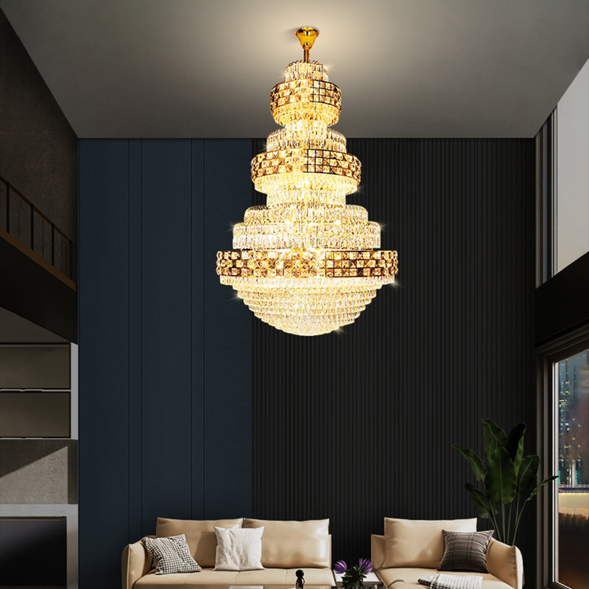 Agra 3 Tier Crystal Chandelier with 67 Lights - 1500mm