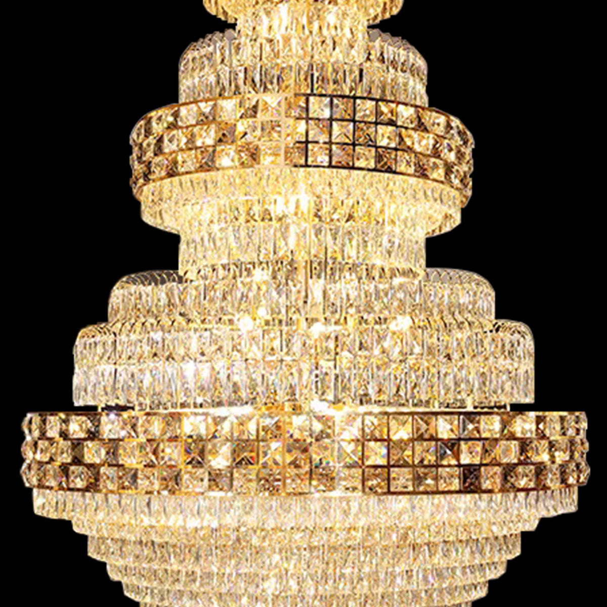 Agra 3 Tier Crystal Chandelier with 67 Lights - 1500mm