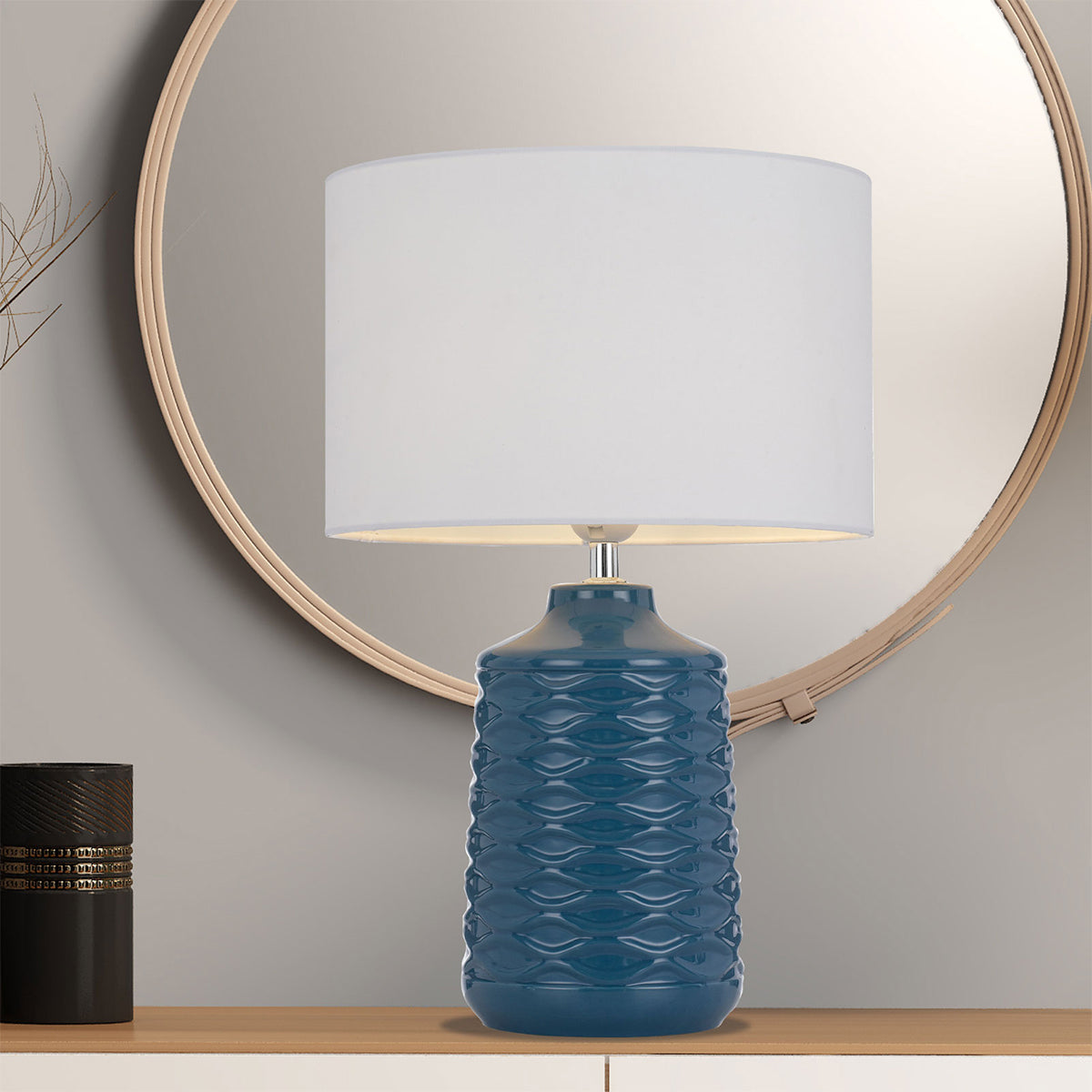 Agra Ceramic Table Lamp with Fabric Shade