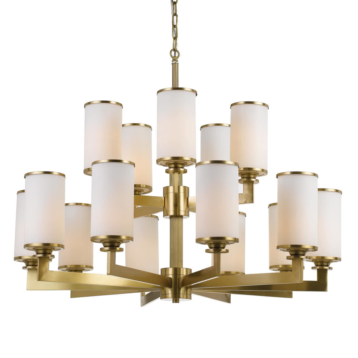 Ahern 15 Light Pendant with Adjustable Height & Opal Glass