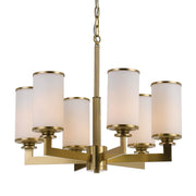 Ahern 6 Light Brass & Opal Glass Pendant Light