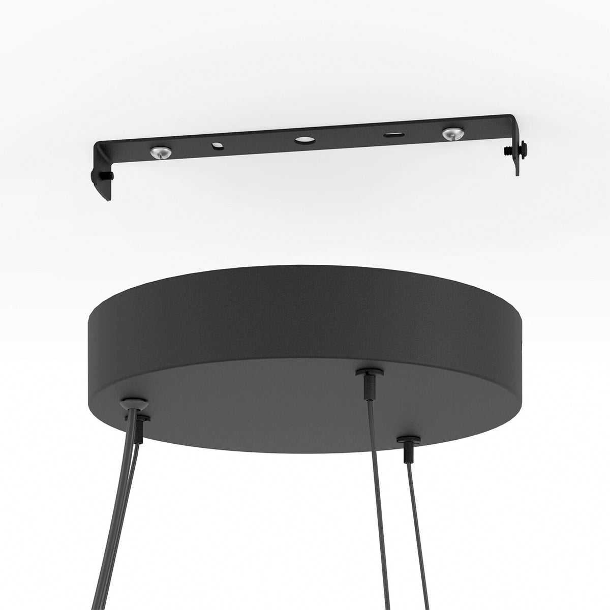 Altagracia LED Round Modern Pendant Light with Black & Gold Steel