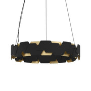 Altagracia LED Round Modern Pendant Light with Black & Gold Steel