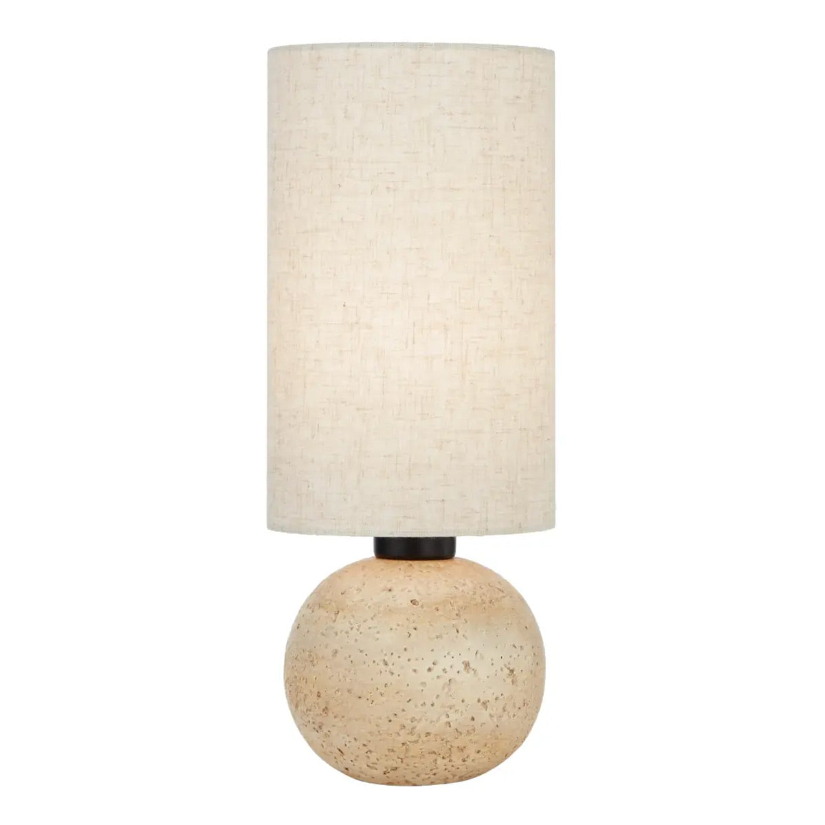 Amador Travertine Look Table Lamp with Fabric Shade