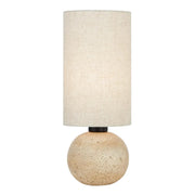 Amador Travertine Look Table Lamp with Fabric Shade