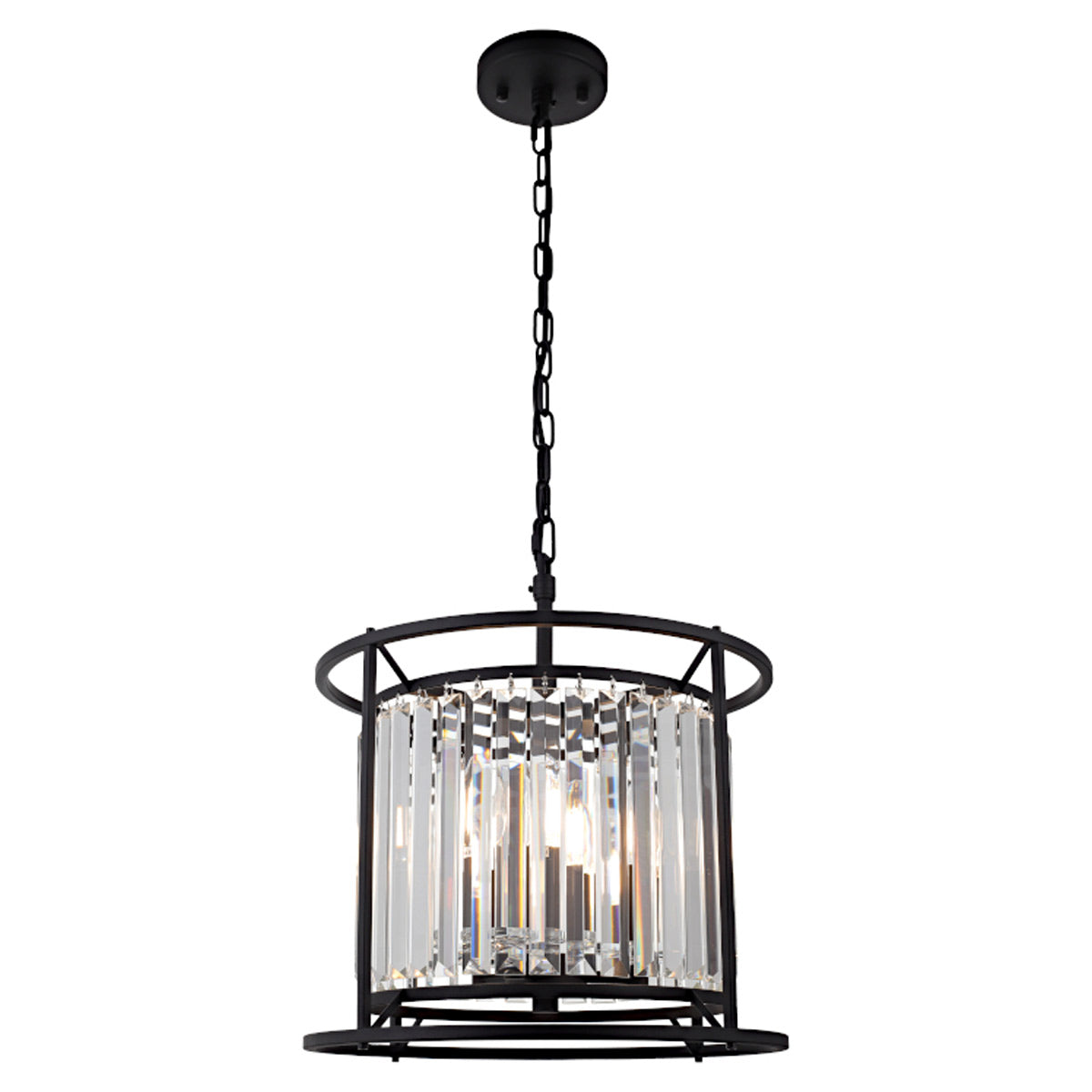 Amelia 3 Crystal Pendant Light - Black