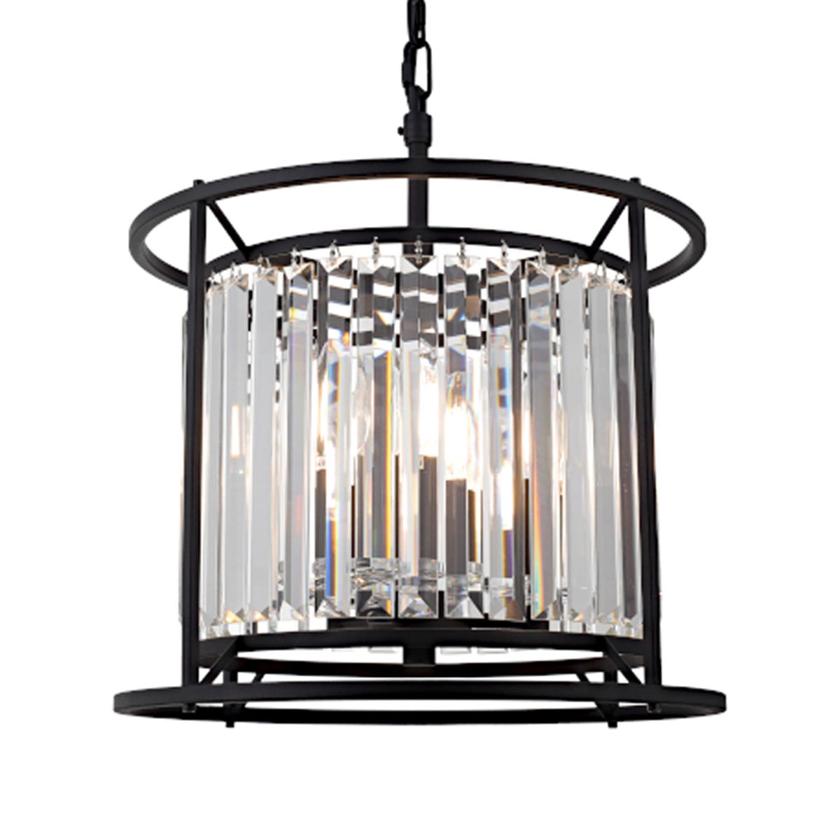 Amelia 3 Crystal Pendant Light - Black