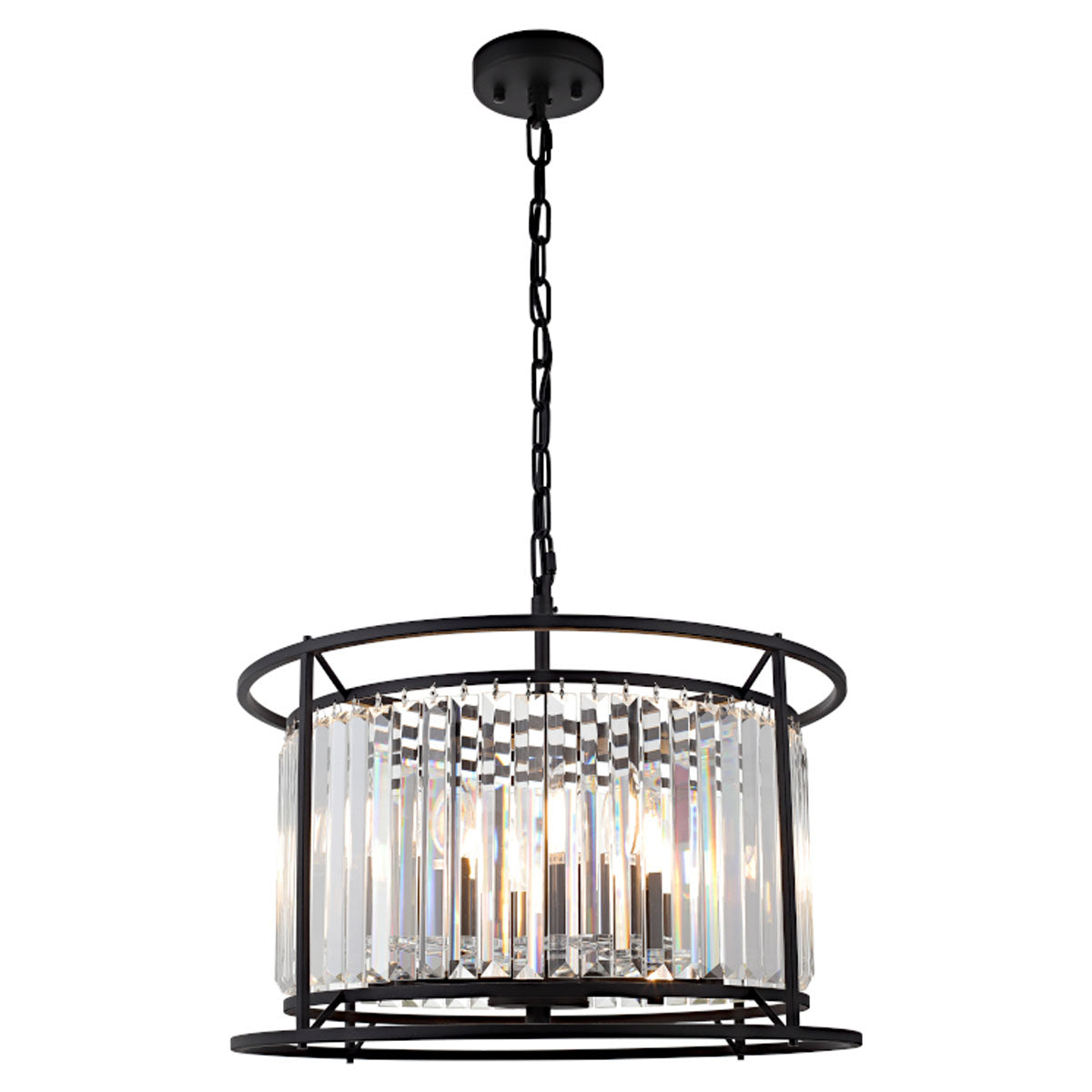 Amelia 6 Crystal Pendant Light - Black