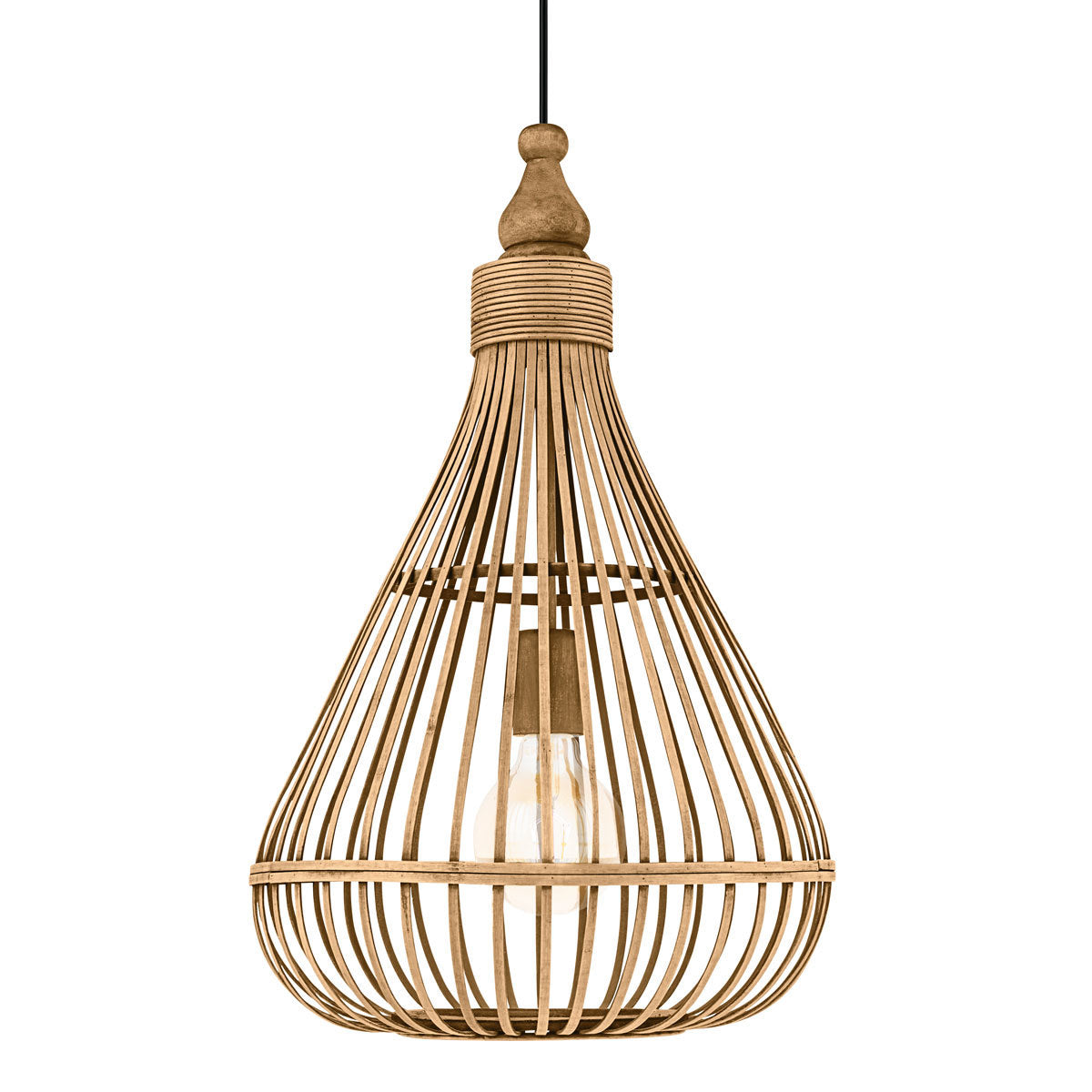 Amsfield Bamboo Woven Wicker Pendant Light