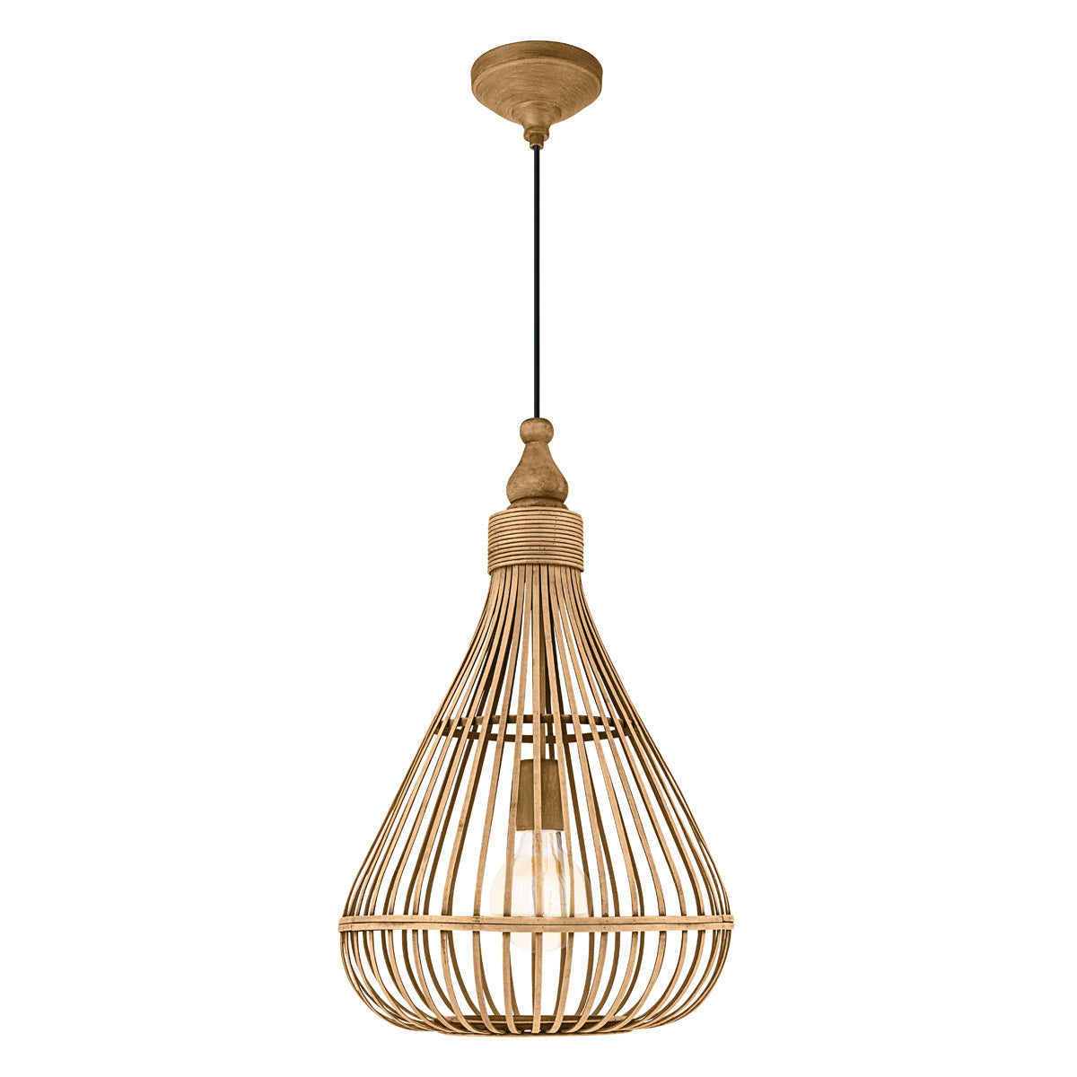 Amsfield Bamboo Woven Wicker Pendant Light