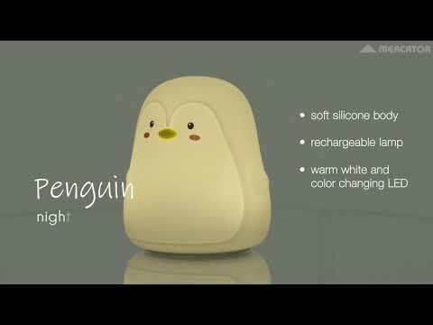 Amya Penguin LED RGB White Rechargeable Night Light
