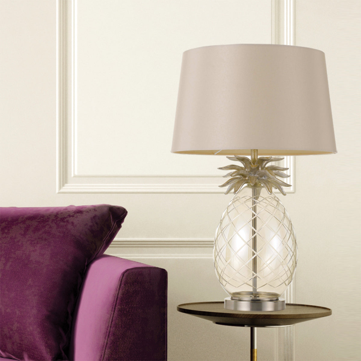 Ananas Table Lamp with Drum Shade - Decorative Lighting