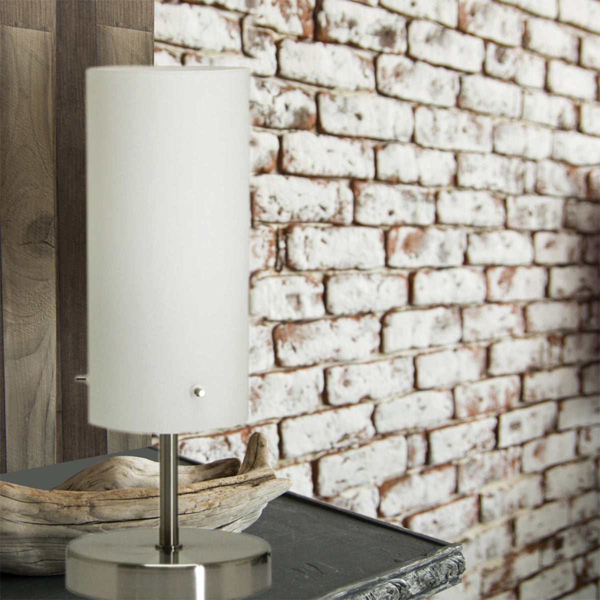 Angus Table Lamp Satin Nickel with E27 Holder