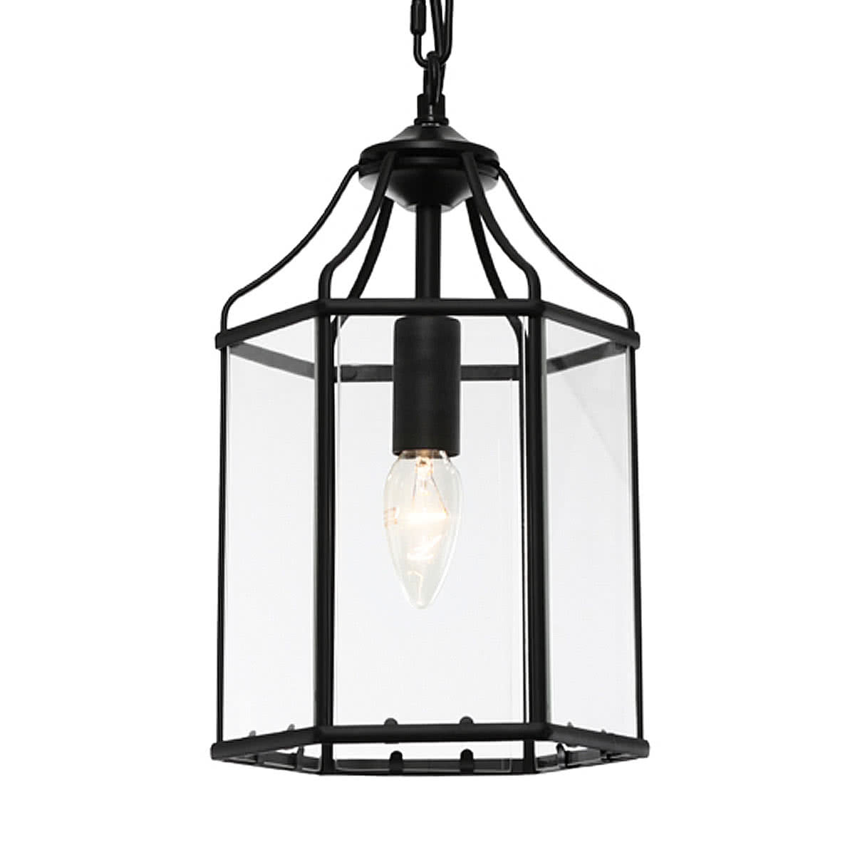 Arcadia Black & Clear Bevelled Glass Pendant Light