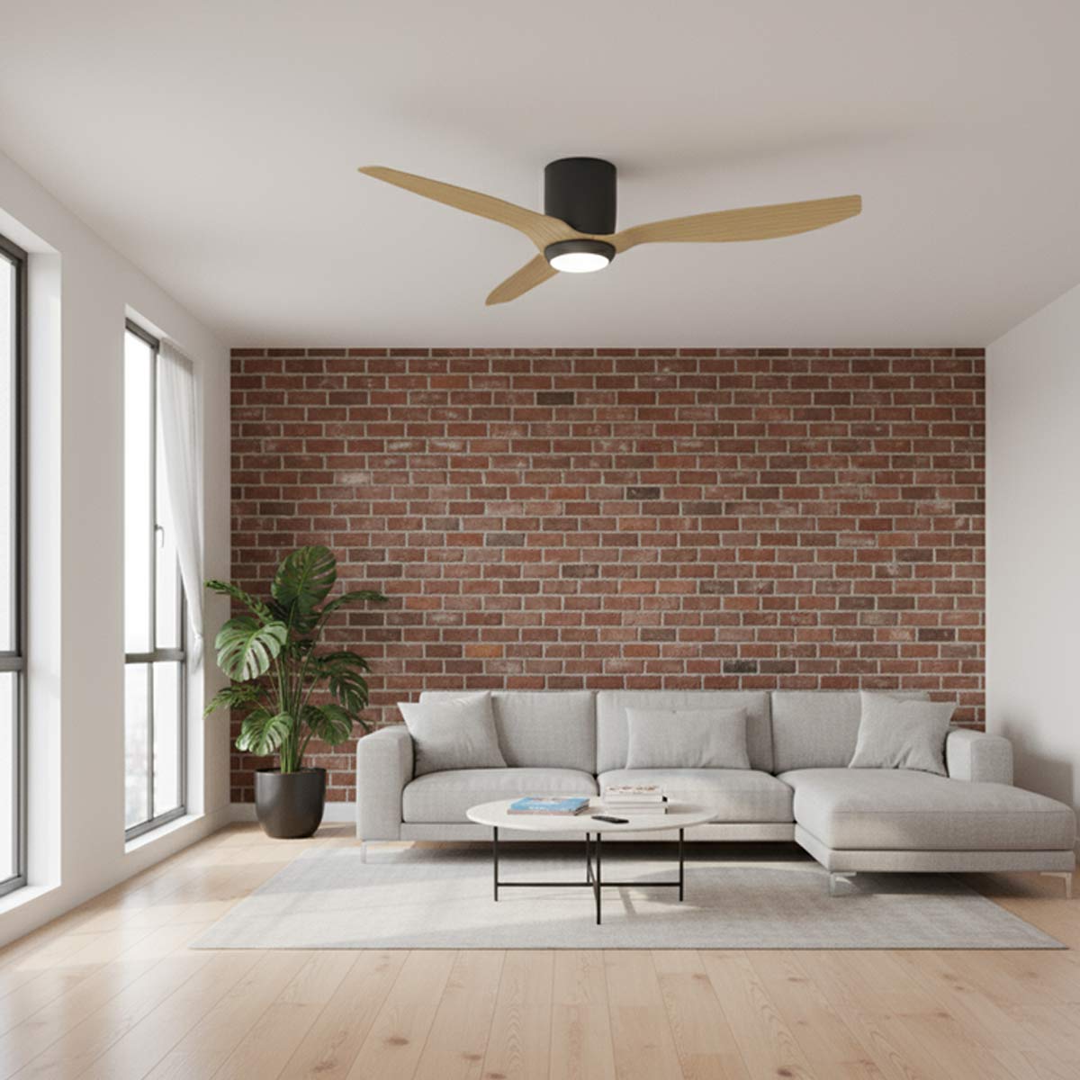 Ares 52" Low Profile Smart DC Ceiling Fan with LED Light & Remote